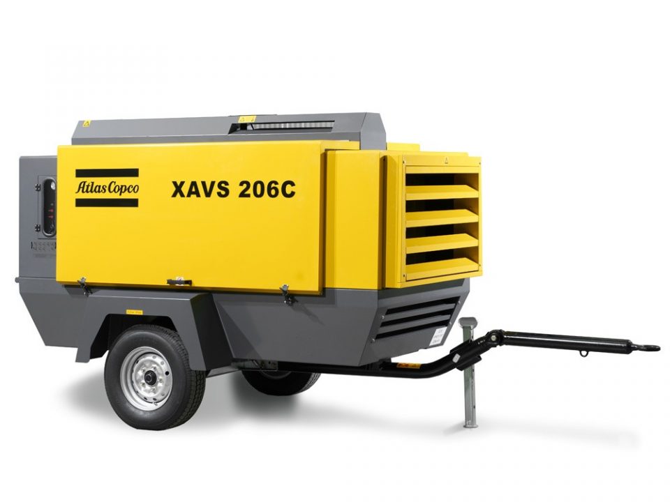 yellow air compressor brand atlas copco
